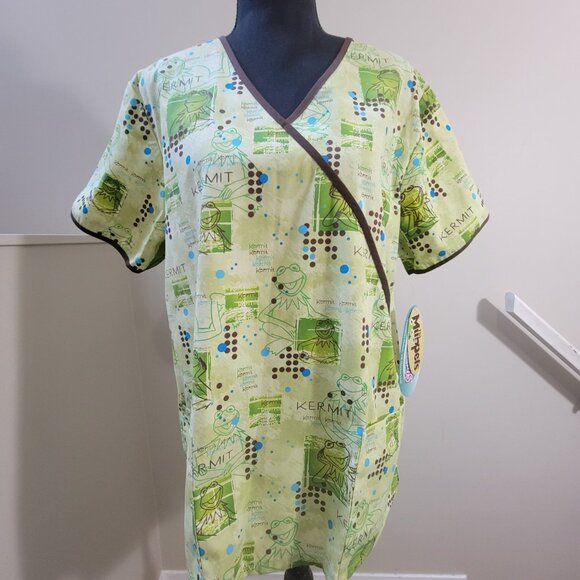 Kermit the Frog Muppets Scrub Top Size L NWT - Picture 7 of 7